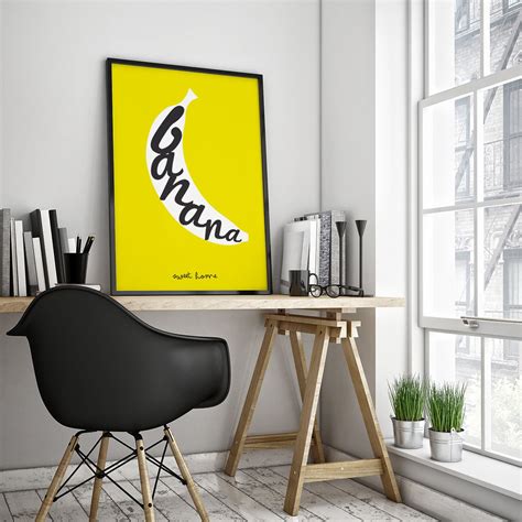 Wall Art Decor. Picture Banana. Printable Art. Ilustration. - Etsy