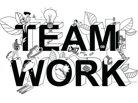 Teamwork Typography Composition Lettering Svg, Team Work Svg, Positive Affirmations Concept ...