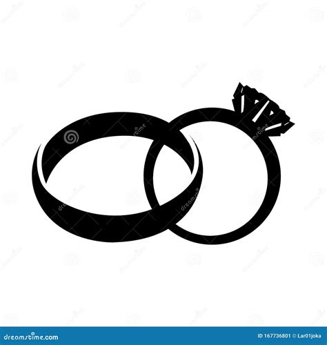 Silhouette of a Wedding Rings Stock Vector - Illustration of ring, wife: 167736801