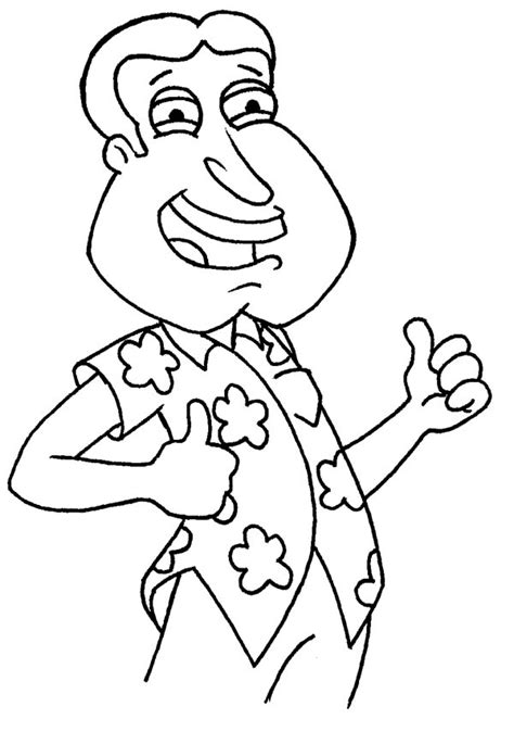 Glenn Quagmire of Family Guy Coloring Page | Kids Play Color