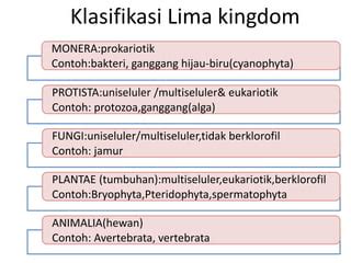 Bab 3 klasifikasi hewan dan tumbuhan | PPT