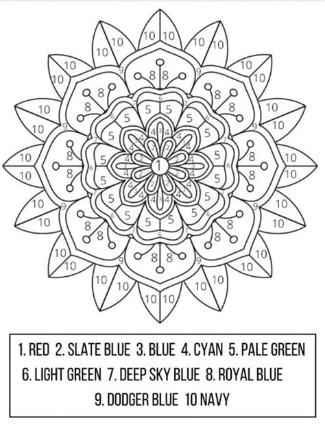 Mandala Color by Number - ColoringbyNumber.Com