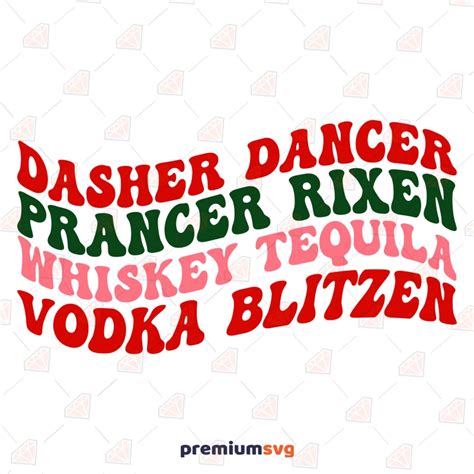 Dasher Dancer Prancer Retro SVG, Funny Christmas SVG | PremiumSVG