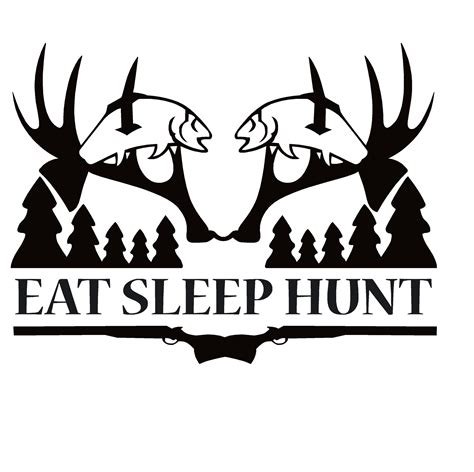 EAT SLEEP HUNT Hunting Decal EAT SLEEP HUNT Fishing Hunt Sticker