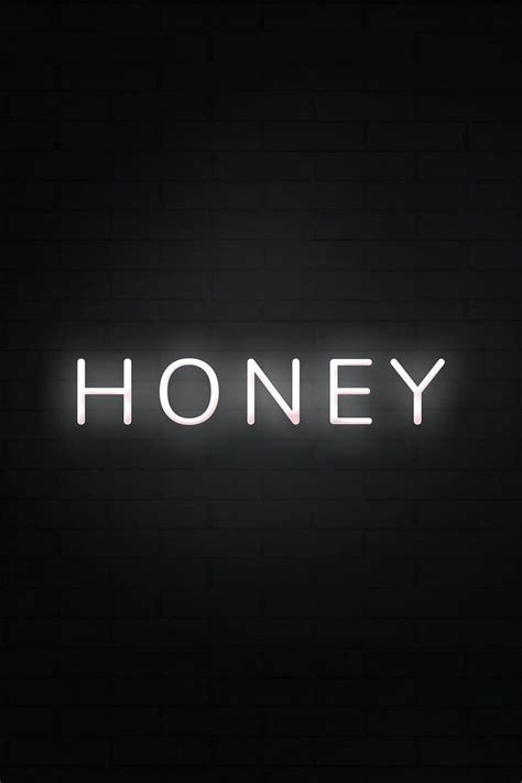 black background Download free illustration of Honey neon white text on black background black ...