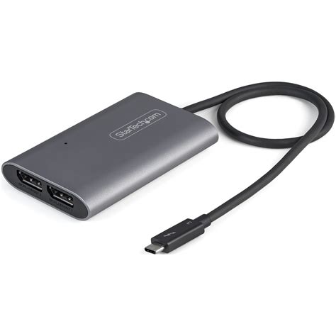 StarTech.com Thunderbolt 3 to Dual DisplayPort Adapter DP 1.4 - Dual 4K 60Hz or Single 8K/5K TB3 ...