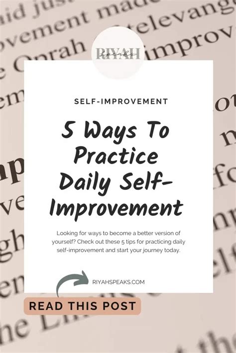 5 Ways To Practice Daily Self-Improvement – Riyah Speaks