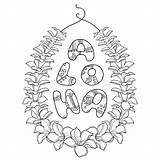 Hawaiian Lei Coloring Pages Coloring sketch template