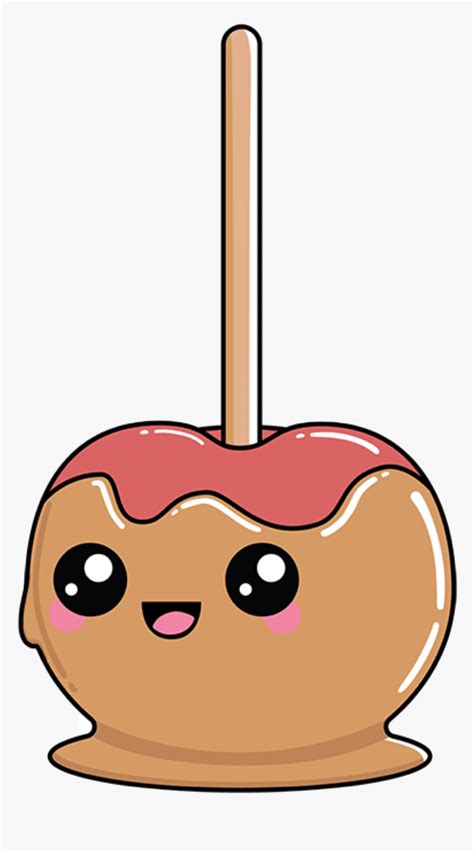 Cute Kawaii Apple Caramel Stick Red Fruit Sweet Food - Food Kawaii Drawings, HD Png Download ...