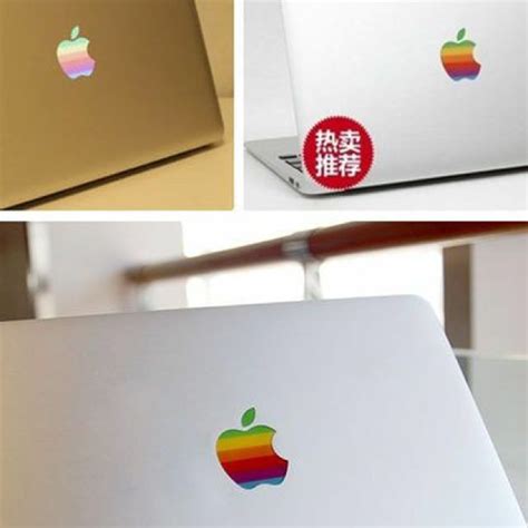 Rainbow Stripes Macbook Apple Logo Sticker, Computers & Tech, Parts ...