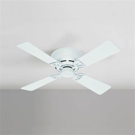 42-Inch Hunter Fan Low Profile IV White Ceiling Fan Without Light | 51059 | Destination Lighting