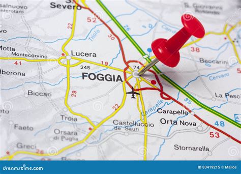 Foggia Italy on a Map stock image. Image of city, symbol - 83419215