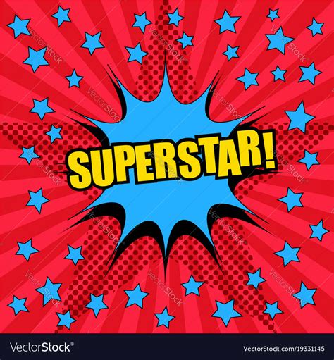 Superstar comic wording template Royalty Free Vector Image