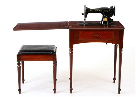 Vintage Singer Sewing Machine with Cabinet and Stool | EBTH