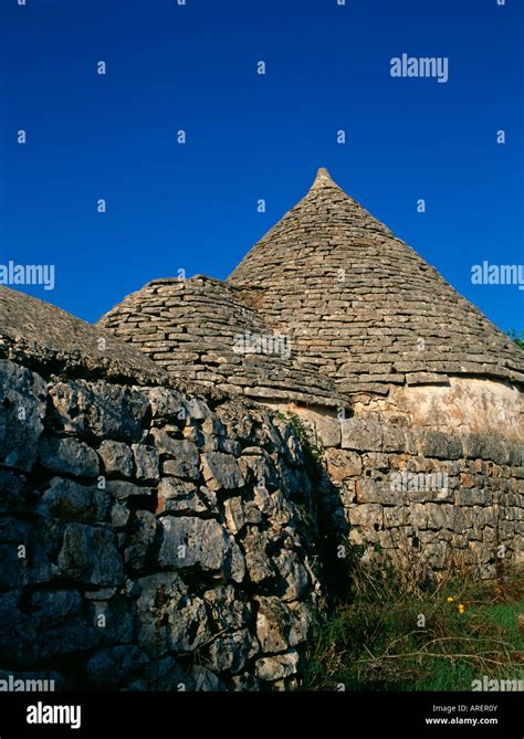 A conical roofed traditional Trulli in the Valle d Itria Puglia Italy ...