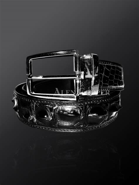 Authentic alligator skin belt in black for more attractive you