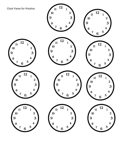 Blank Clock Face Worksheets | Activity Shelter