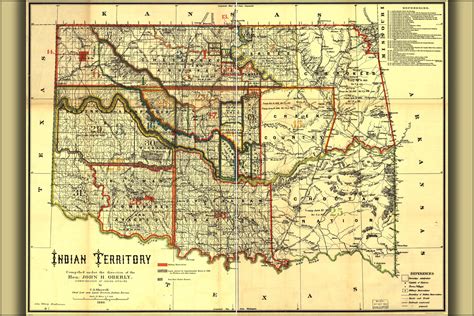 24"x36" Gallery Poster, map of Indian territory oklahoma 1889 - Walmart.com - Walmart.com