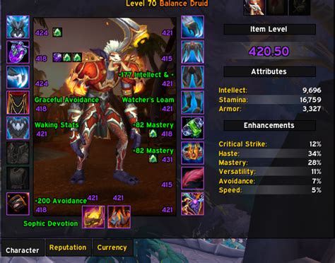 Selling - 2960 io,421 Balance/Resto Druid,8/8M,424 tier,BIS trinkets ...