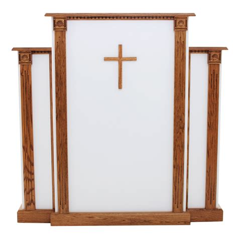 Church Wood Pulpit White w/Cross, Fluting & Scrollwork 900-W – Podiums ...