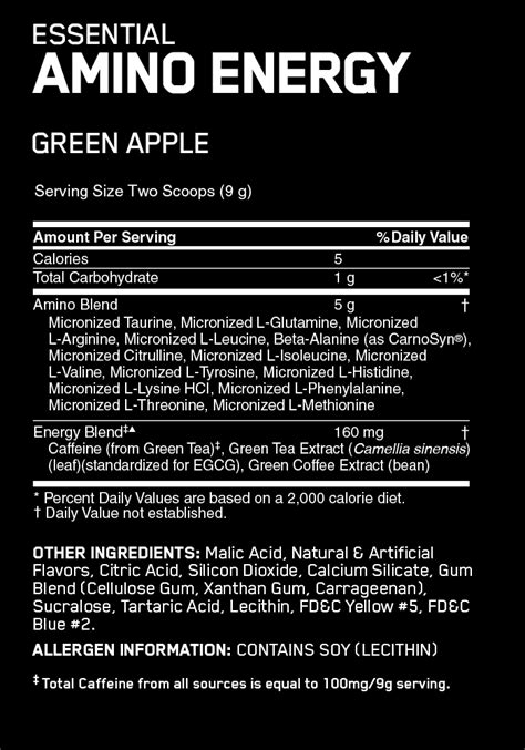 Optimum Nutrition Essential Amino Energy 270 gm, 30 Servings - Green Apple