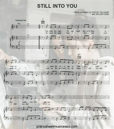 still into you sheet music - F Major