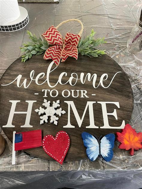 18" Interchangable HOME Sign with 5 cutouts included | Make It Boutique LLC