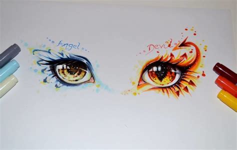 ArtStation - Angel & Devil / Eye Tutorial / Copic Marker