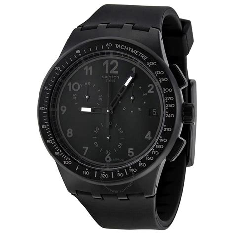 Swatch Originals Black Efficiency Chronograph Black Silicone Men's Watch SUSB400 054362202916 ...