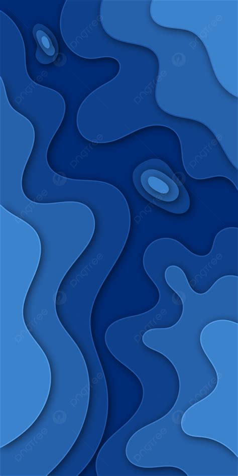 Abstract Blue Wavy Paper Cut Mobile Wallpaper Background Wallpaper ...