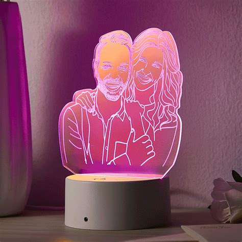 Custom Photo Transparent Gradient Color Acrylic Lamp LED Colorful Night Light Home Decoration ...