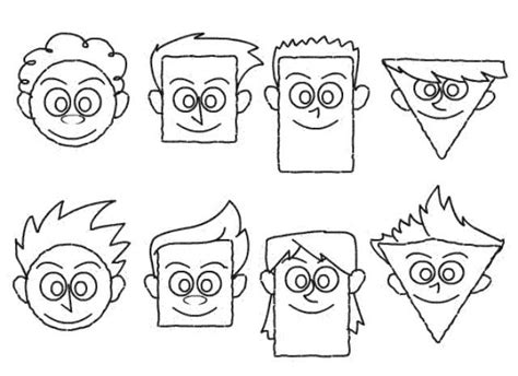 Drawing Cartoon Faces With Simple Shapes