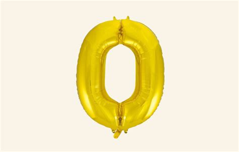 Gold Number 0 Balloon - Queenparty