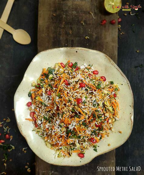 SPROUTED METHI SEEDS SALAD / FENUGREEK SEEDS SALAD / MENTHE KOSAMBARI - Cook with Smile