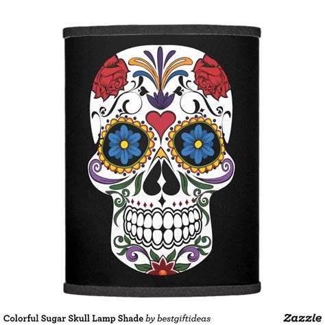 Colorful Sugar Skull Lamp Shade | Zazzle.com | Lamp shade, Sugar skull, Custom lamp shades