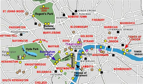 Printable Tourist Map Of London Attractions