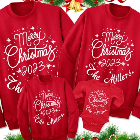 Merry Christmas 2023 Customized Family Sweatshirts. Ugly Christmas ...