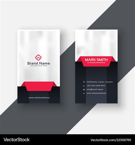 Professional vertical business card modern design Vector Image