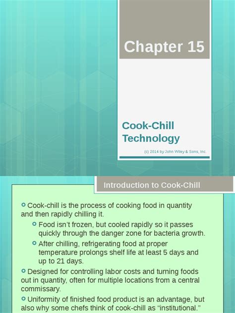 Cook Chill Technology | PDF | Kitchen | Refrigeration