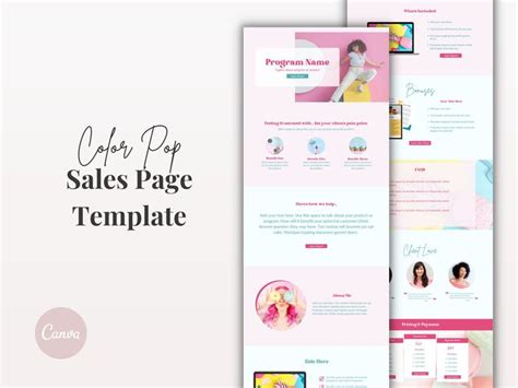 Canva Sales Page Template, Canva Template for Coaches and Therapists, Landing Page Template ...