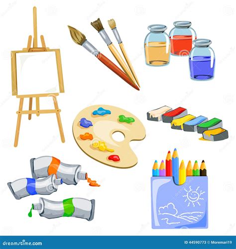 Set of Subjects for the Artist Stock Vector - Illustration of school ...