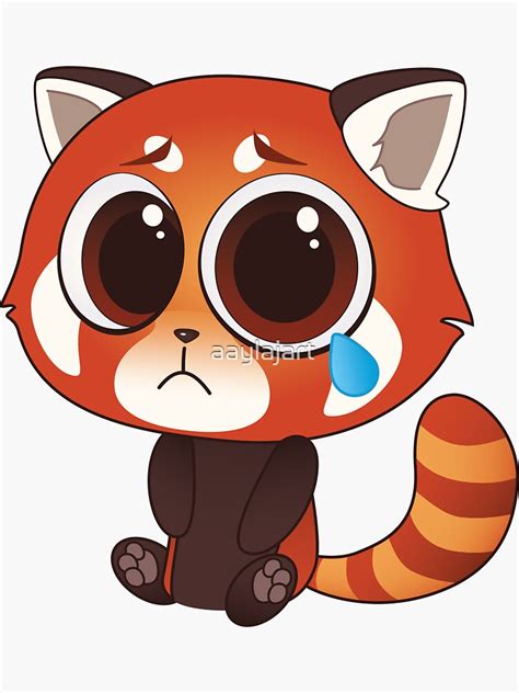 "Sad Red Panda" Sticker by aaylajart | Redbubble