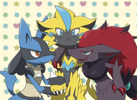 Lucario, Zeraora y Zoroark | Pokemon firered, Cute pokemon, Cute pokemon pictures