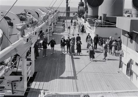 Passengers playing deck quoits on board the Orient Line cruise ship ...