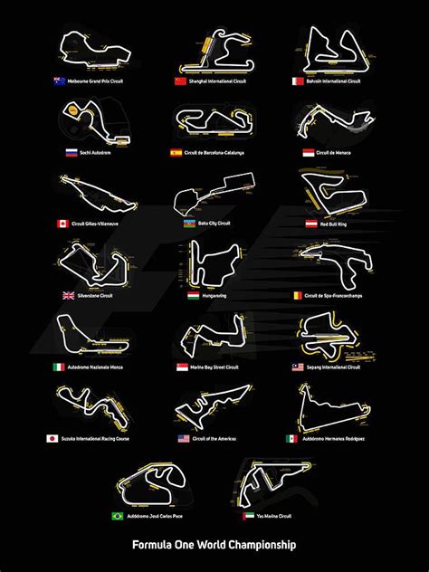 F1 Circuits Digital Art by Afterdarkness | Formula one, Formula 1, Formula 1 car