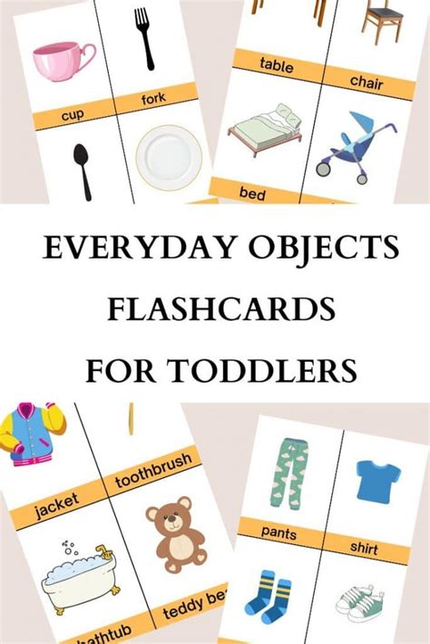 Everyday Objects Flashcards For Toddlers FREE Printable - Womanhood And LifeStuff