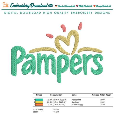 Pampers Logo Embroidery Design Download - EmbroideryDownload