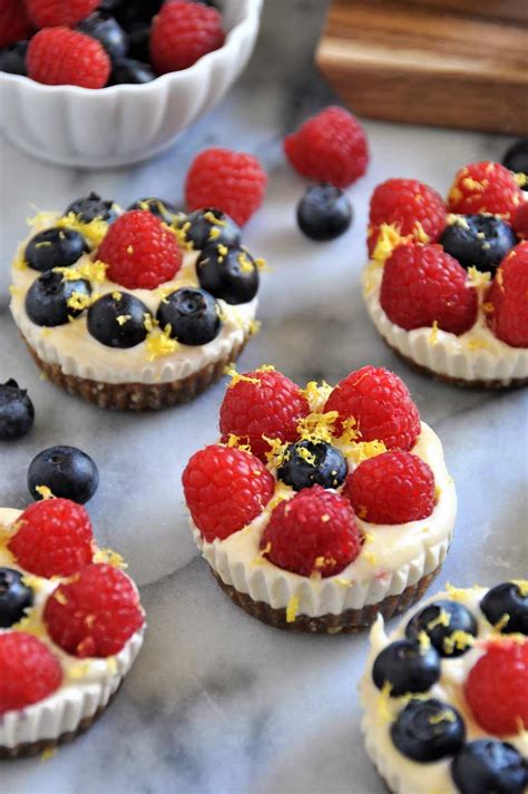 Lemon Berry Cashew Cheesecake Bites - Veganosity