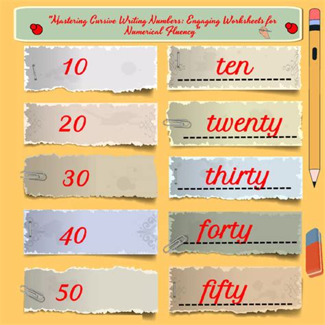 "Mastering Cursive Writing Numbers: Engaging Worksheets for Numerical Fluency" | Teaching Resources