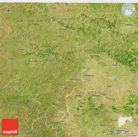 Satellite 3D Map of Nanded